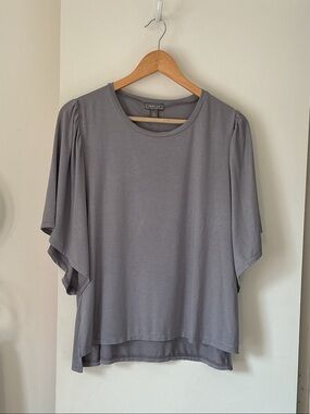 POINT SUR From J.Crew Gray Flutter Sleeve Women's Top